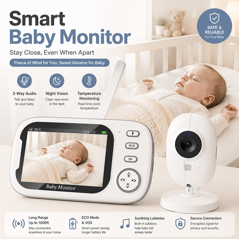 Baby Products Video - Moniteur bébé 3,5 pouces avec caméra