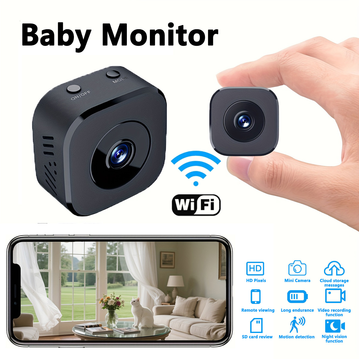 Baby Products Video - 1080P HD Mini caméra WiFi sécurité