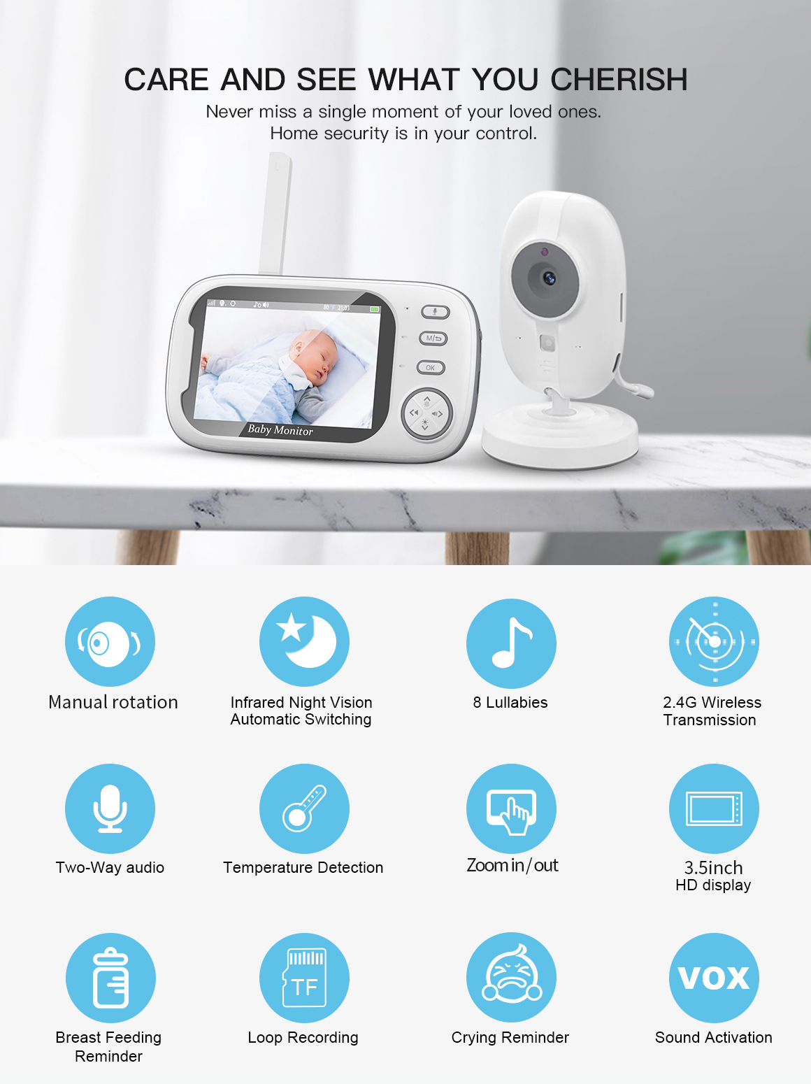 Moniteur bébé HTMCK 3,5 pouces - Baby Products Video avis et prix